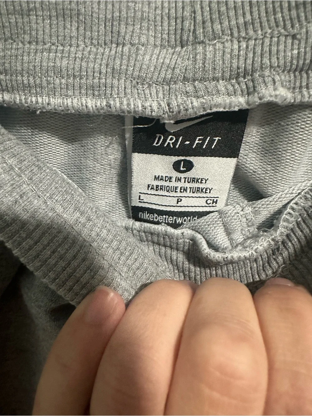 Girls Nike Gray Sweatpants with Pink Logo & Drawstring